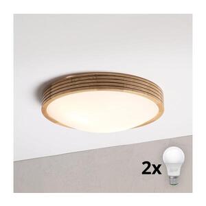 Imagine BRILAGI - Lampă LED de tavan CARVALHO MODERN SLIM 2xE27/60W/230V Ø 37, 5 cm stejar