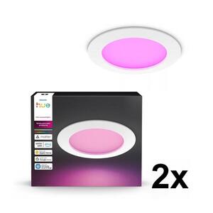 Imagine Philips - Set de 2 spoturi LED RGBW, dimabile, pentru baie, încorporate Hue SLIM LED/12W/230V IP44