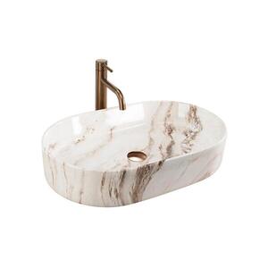Imagine REA-U9239 - Lavoar pentru montare pe blat NADIA 38, 5x61 cm ceramică/bej/imitație de piatră