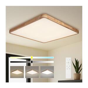 Imagine BRILAGI - Corp de iluminat LED dimabil WOODLINE SQUARE LED/180W/230V, finisaj stejar, 100x100 cm + telecomandă