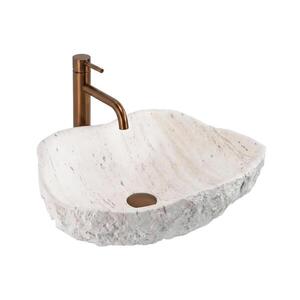Imagine REA-U0642 - Lavoar pentru blat ISLA 37x49 cm alb/bej/imitație de piatră
