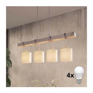 Imagine BRILAGI - Candelabru LED suspendat pe cablu NUBILA 4xE27/60W/230V gri/crem