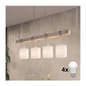 Imagine BRILAGI - Candelabru LED suspendat pe cablu NUBILA 4xE27/60W/230V gri/alb