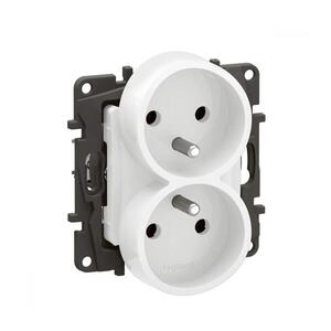 Imagine Legrand - Priză dublă de uz casnic fără ramă 250V/16A NILOE albă
