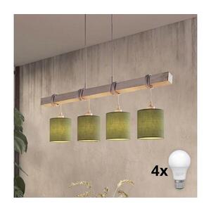 Imagine BRILAGI - Candelabru LED pe cablu NUBILA 4xE27/60W/230V gri/verde