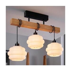 Imagine BRILAGI - Lustră aplicată WOOD GLASS 3xE27/60W/230V pin/negru/alb