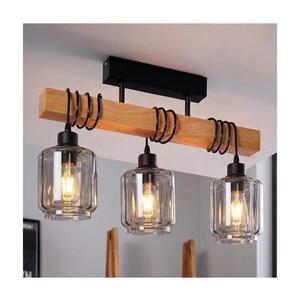 Imagine BRILAGI - Lustru aplicat WOOD GLASS 3xE27/60W/230V pin/negru/bej fumuriu