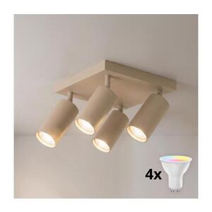 Imagine BRILAGI - Spot LED RGBW dimabil SELE SQUARE 4xGU10/6, 5W/230V bej