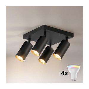 Imagine BRILAGI - Spot LED RGBW dimerizabil SELE SQUARE 4xGU10/6, 5W/230V negru/auriu