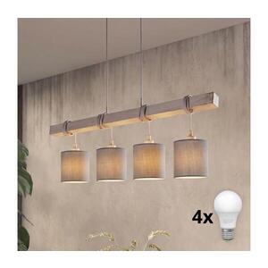Imagine BRILAGI - Lustră LED suspendată pe cablu NUBILA 4xE27/60W/230V, gri deschis
