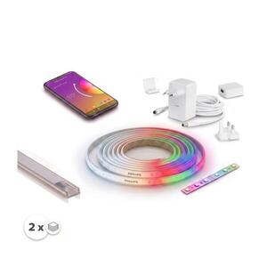 Imagine Set 1x bandă LED RGBW WHITE AND COLOR LED/20W/230V 2 m + 2x profil încastrat 1 m