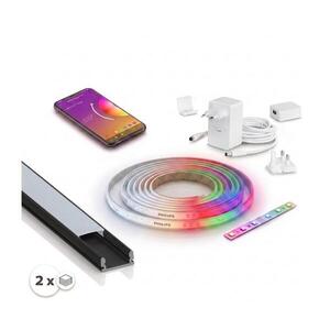 Imagine Set 1x bandă LED RGBW WHITE AND COLOR LED/20W/230V, 2 m + 2x profil încastrat, 1 m