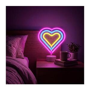 Imagine Decorațiune neon de masă LED/2W/3xAA USB inimă