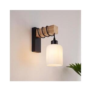 Imagine BRILAGI - Aplica de perete WOOD GLASS 1xE27/60W/230V pin/negru/alb