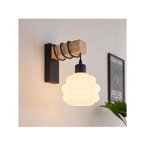 Imagine BRILAGI - Aplica de perete WOOD GLASS 1xE27/60W/230V pin/negru/alb