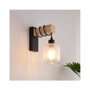 Imagine BRILAGI - Aplică de perete WOOD GLASS 1xE27/60W/230V pin/negru/alb
