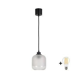Imagine BRILAGI - Lustră LED suspendată pe cablu RETRO GLASS 1xE27/60W/230V Ø 14 cm negru/alb