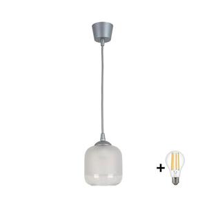 Imagine BRILAGI - Lustră LED suspendată pe cablu RETRO GLASS 1xE27/60W/230V diam. 14 cm argintiu/alb