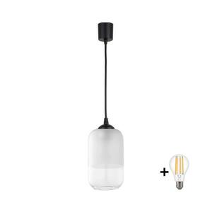 Imagine BRILAGI - lustră LED pe cablu RETRO GLASS 1xE27/60W/230V Ø 14 cm negru/alb