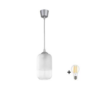 Imagine BRILAGI - Lustră LED suspendată pe cablu RETRO GLASS 1xE27/60W/230V Ø 14 cm argintiu/alb