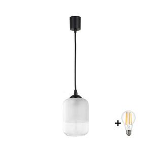 Imagine BRILAGI - Lustră LED pe cablu RETRO GLASS 1xE27/60W/230V Ø 14 cm negru/alb