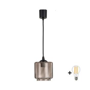 Imagine BRILAGI - Lustră LED suspendată pe cablu R GLASS 1xE27/60W/230V Ø 15 cm negru / bej fumuriu
