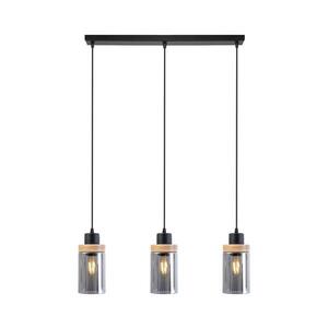 Imagine Lustră suspendată pe cablu WOODNEST 3xE27/15W/230V pin/negru fumuriu