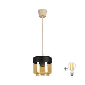 Imagine BRILAGI - Lustru LED R GLASS 1xE27/60W/230V Ø 14 cm bej/fumuriu bej/negru