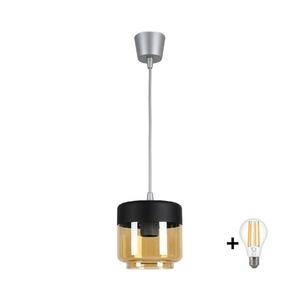 Imagine BRILAGI - Lustră LED R GLASS 1xE27/60W/230V Ø 14 cm argintiu/bej fumuriu/negru