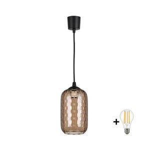 Imagine BRILAGI - Lustră LED suspendată pe cablu R GLASS 1xE27/60W/230V Ø 14 cm negru/maro fumuriu
