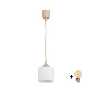 Imagine BRILAGI - Pendul LED pe cablu RETRO GLASS 1xE27/60W/230V, diametru 10 cm, bej/alb
