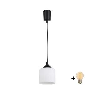 Imagine BRILAGI - Lustră LED suspendată pe cablu RETRO GLASS 1xE27/60W/230V diam. 14 cm negru/alb