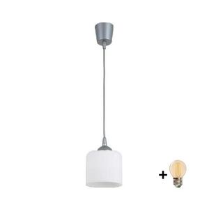 Imagine BRILAGI - Lustră LED pe cablu RETRO GLASS 1xE27/60W/230V, Ø 10 cm, argintiu/alb