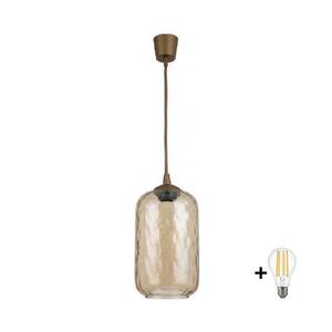 Imagine BRILAGI - LED Pendul pe cablu R GLASS 1xE27/60W/230V Ø 14 cm maro/maro fumuriu