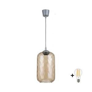 Imagine BRILAGI -LED Lustra pe cablu R GLASS 1xE27/60W/230V diam. 14 cm argintiu/maro fumuriu