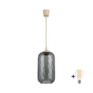 Imagine BRILAGI - Lustră LED suspendată pe cablu R GLASS 1xE27/60W/230V Ø 14 cm bej/gri fumuriu