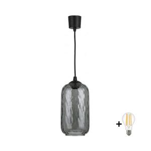 Imagine BRILAGI - Lustră LED suspendată pe cablu R GLASS 1xE27/60W/230V Ø 14 cm negru/gri fumuriu