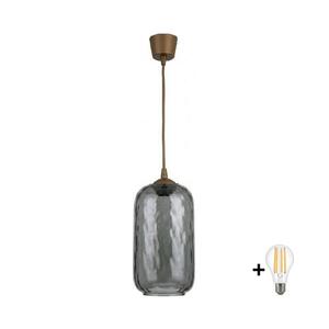Imagine BRILAGI - Pendul LED pe cablu R GLASS 1xE27/60W/230V Ø 14 cm maro/gri fumuriu