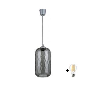 Imagine BRILAGI - Lustra LED suspendată pe cablu R GLASS 1xE27/60W/230V pr. 14 cm argintiu/gri fumuriu