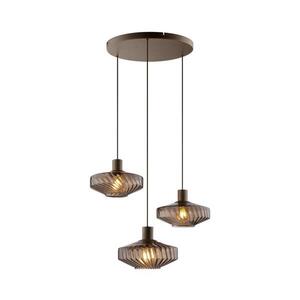 Imagine Brilliant - Lustru suspendat pe cablu LYN 3xE27/20W/230V Ø 69 cm maro/maro fumuriu