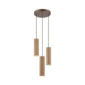 Imagine Brilliant - Lustră pe cablu LAKEWOOD 3xGU10/10W/230V, diametru 28 cm, maro