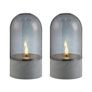 Imagine Brilliant - Set 2x lumânări LED ILLUSION LED/2xAA IP44 gri / negru fumuriu