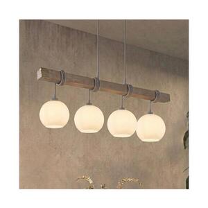 Imagine BRILAGI - Lustra suspendată pe cablu WOOD GLASS 4xE27/60W/230V pin/gri/alb
