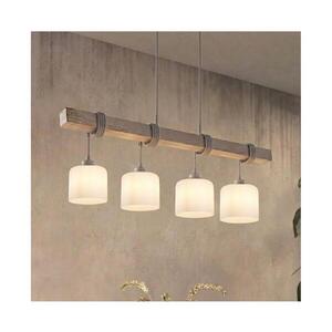 Imagine BRILAGI - Lustră pe cablu WOOD GLASS 4xE27/60W/230V pin/gri/alb