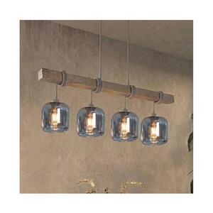 Imagine BRILAGI - Lustră suspendată pe cablu WOOD GLASS 4xE27/60W/230V pin/gri/gri fumuriu