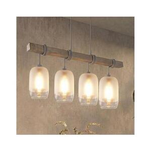 Imagine BRILAGI - Lustru suspendat pe cablu WOOD GLASS 4xE27/60W/230V pin/gri/alb