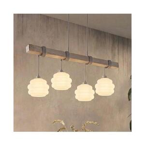 Imagine BRILAGI - Lustră suspendată pe cablu WOOD GLASS 4xE27/60W/230V pin/gri/alb