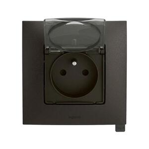 Imagine Legrand - Priză exterioară rezidențială cu ramă 250V/16A NILOE IP44 neagră