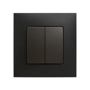 Imagine Legrand - Comutator dublu pentru scări cu ramă nr. 6+6 NILOE negru