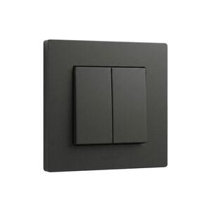 Imagine Legrand - Întrerupător dublu pentru scări cu ramă nr. 6+6 NILOE STEP negru